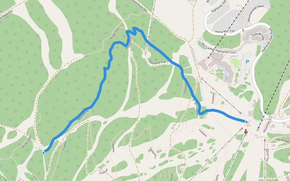 Boondocks walking route map in Truckee
