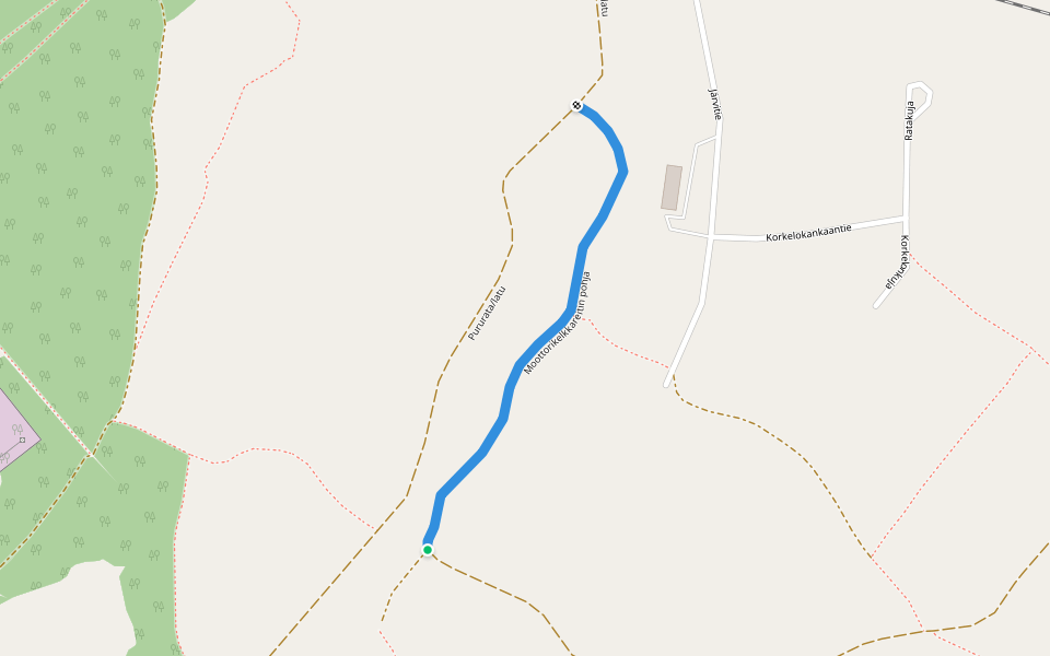 Moottorikelkkareitin pohja walking route map in Raahe