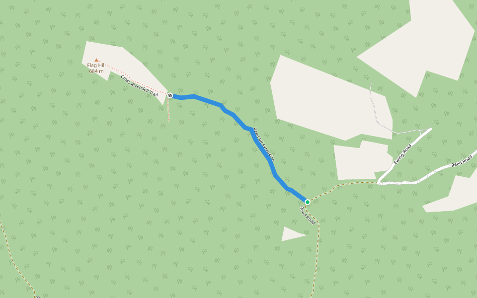 Reed Rd Extension walking route map in Vershire
