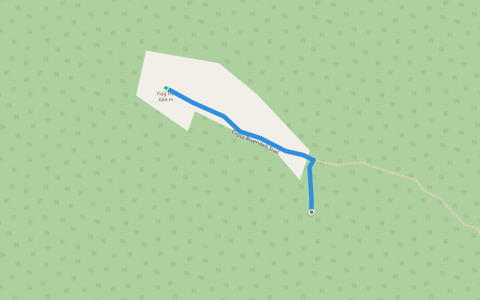 Cross Rivendell Trail walking route map in Vershire