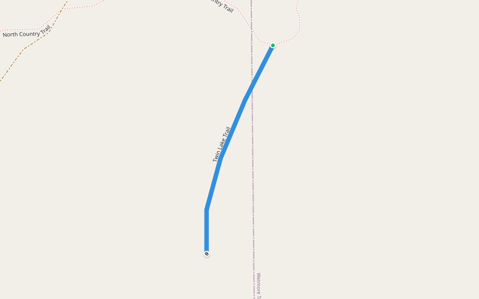 Twin Lake Trail walking route map in Kane