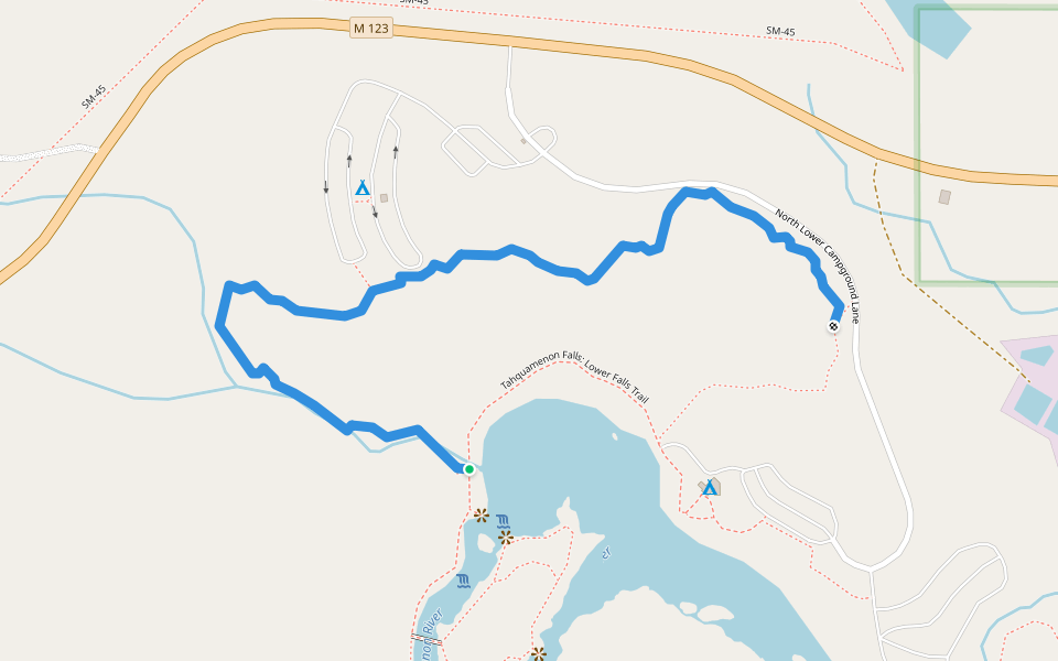 Hemlock Campground Loop walking route map in Paradise