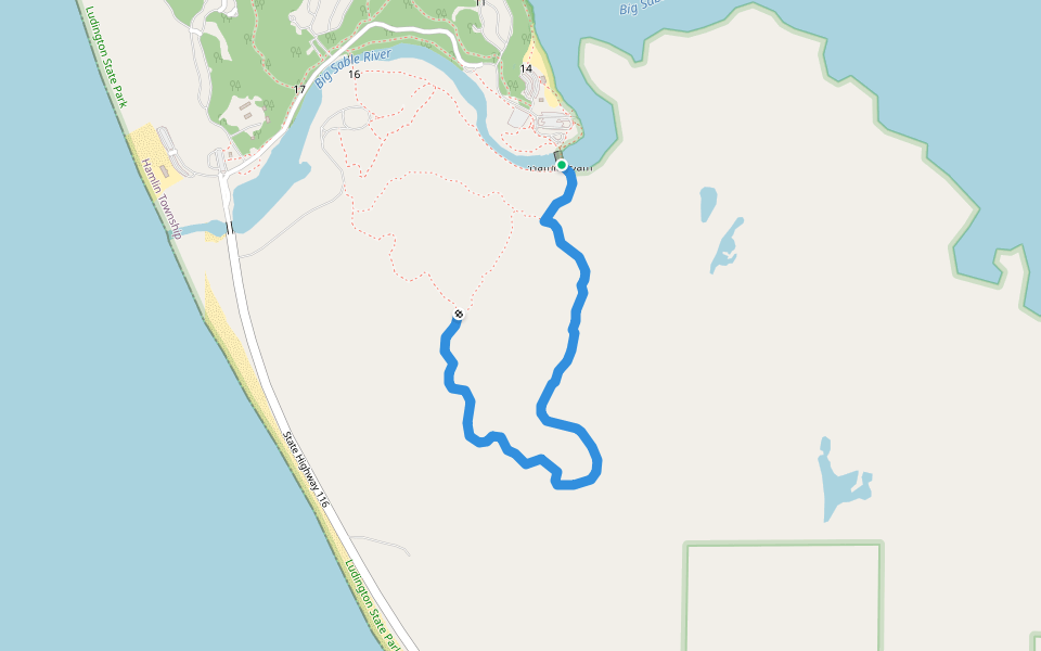 Juniper Trail walking route map in Free Soil