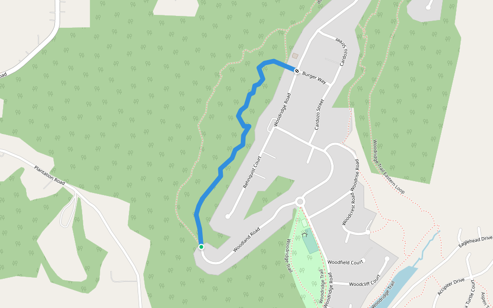 Woodridge Trail Western Loop Upper Section walking route map in New Market