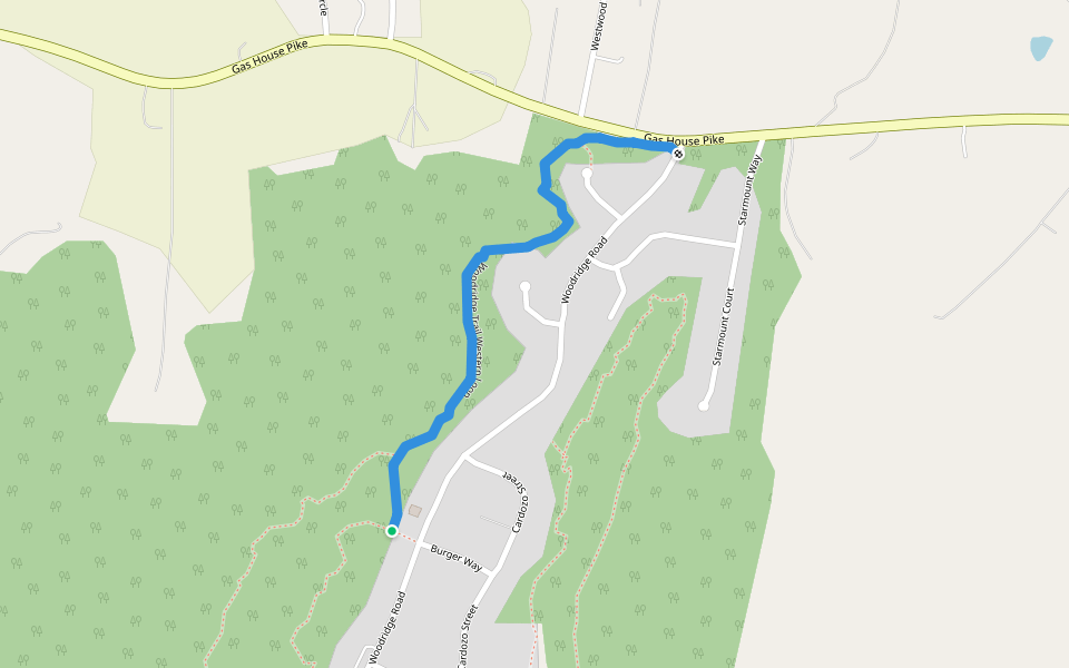 Woodridge Trail Western Loop walking route map in New Market