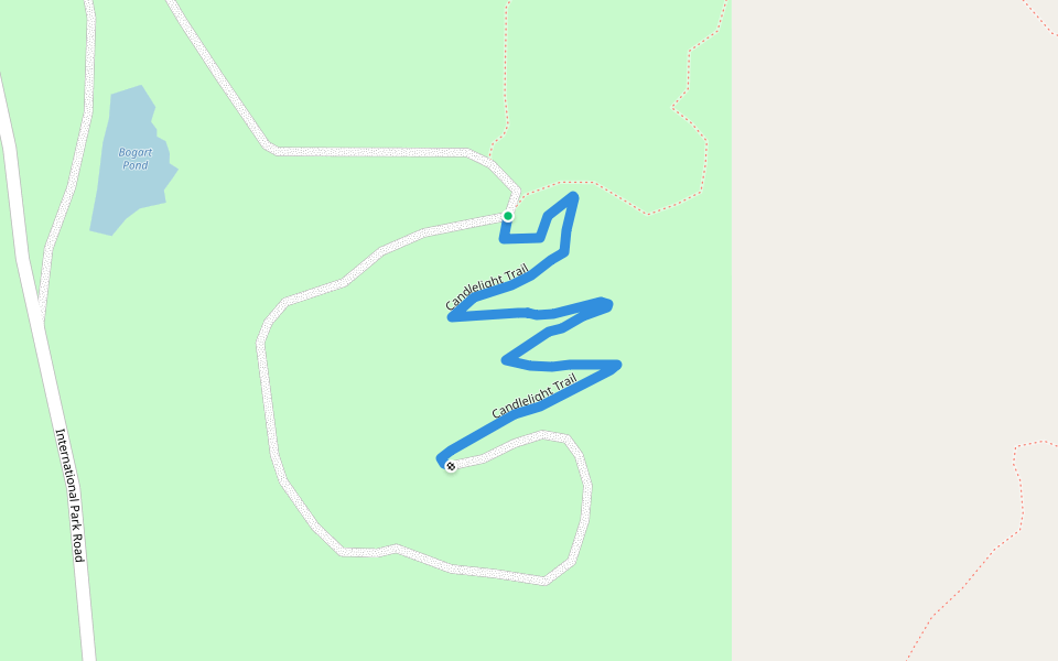 Candlelight Trail walking route map in Cherry Valley