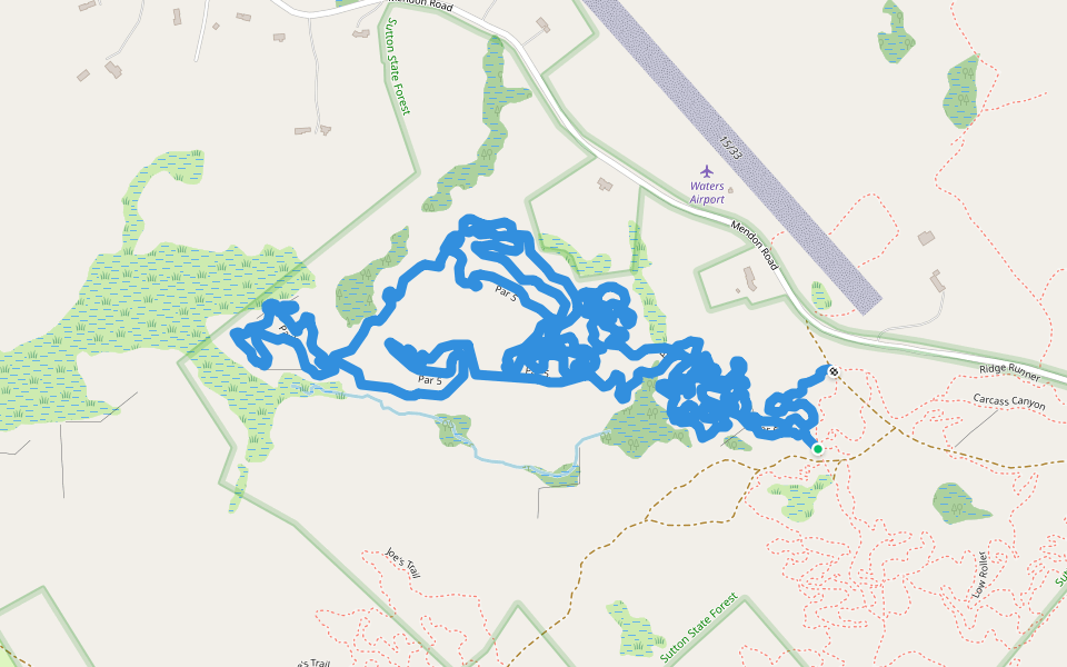 Par 5 walking route map in Sutton