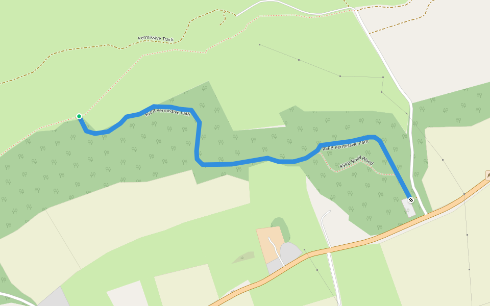 RSPB Permissive Path walking route map in Fivehead