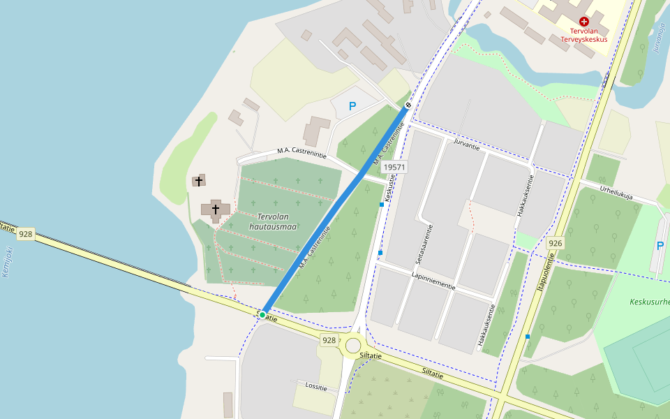 M.A. Castrenintie walking route map in Tervola