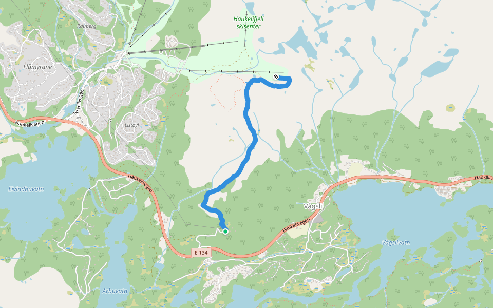 Vagslidnuten walking route map in Botn