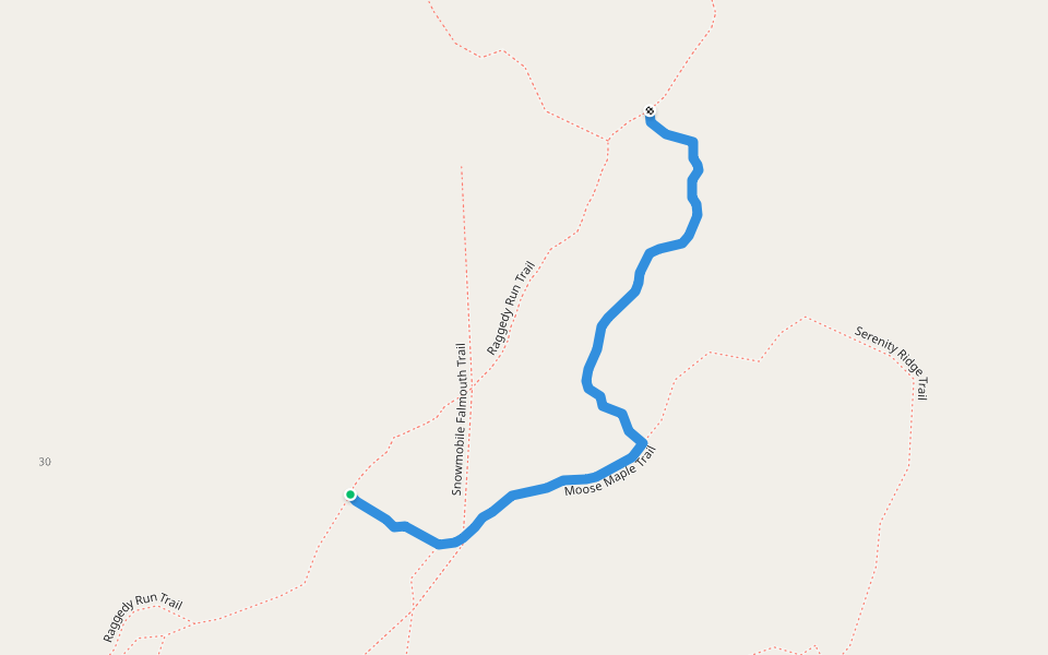 Moose Maple Trail walking route map in Falmouth