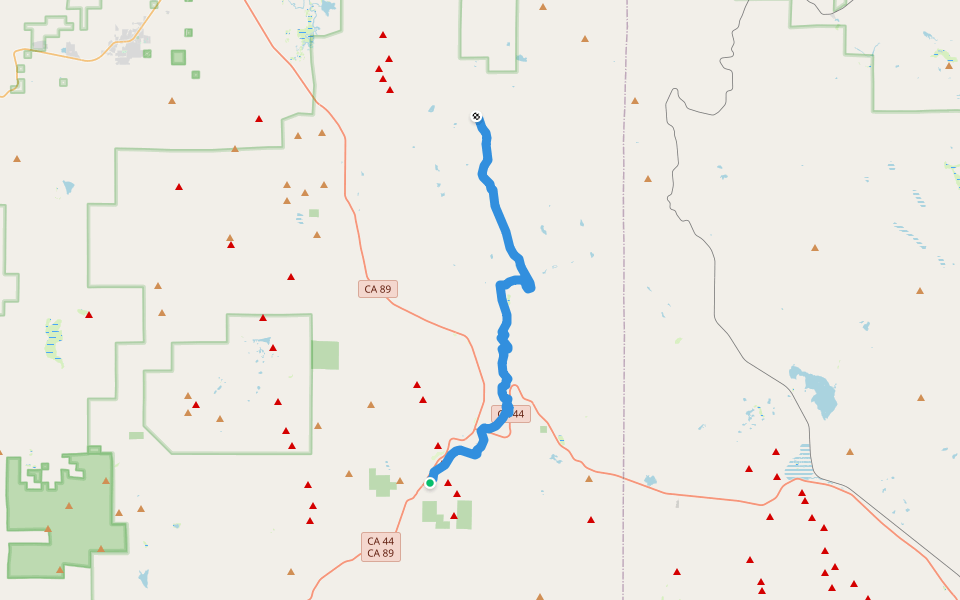 Pacific Crest National Scenic Trail #2000 walking route map in Old Station