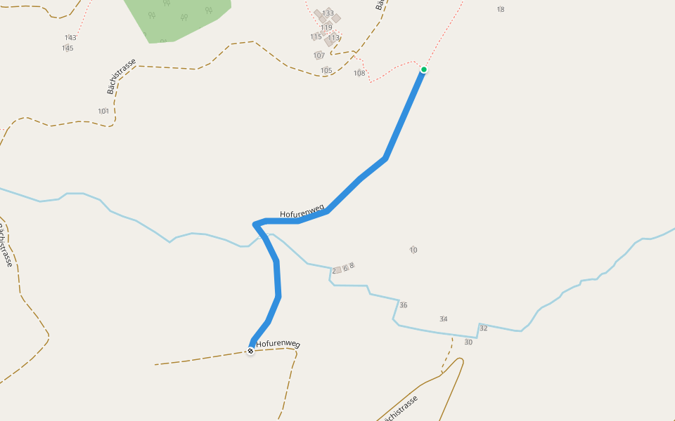 Hofurenweg walking route map in Goms