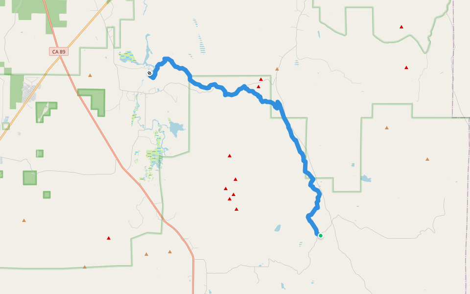 Pacific Crest National Scenic Trail #2000 walking route map in Hat Creek
