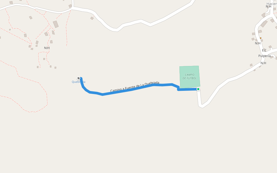 Camino a Fuente de La Quebrada walking route map in Sesesmil Segundo