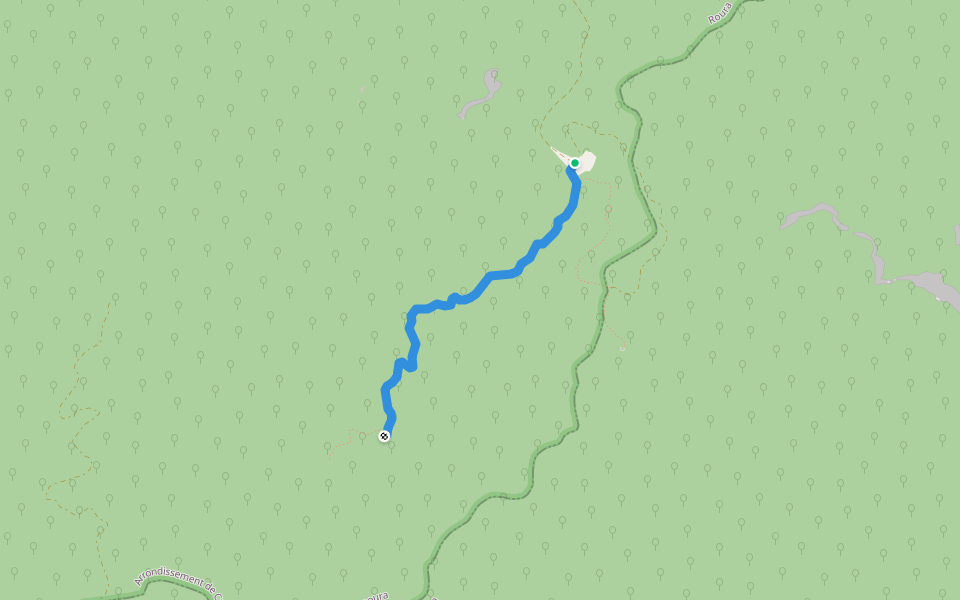 Sentier Camp Bonaventure - Grande Montagne Tortue walking route map in Roura