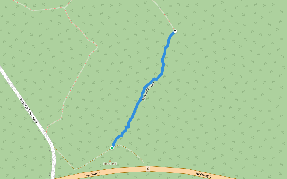 Fossil Hill trail walking route map in Manitowaning