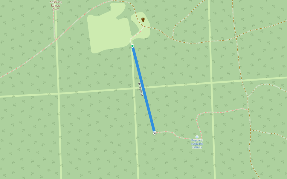 Beržų alėja walking route map in Šereitlaukis