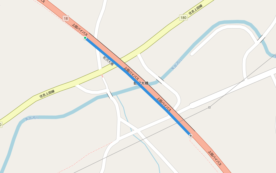 蛇沢大橋 walking route map in Ueda