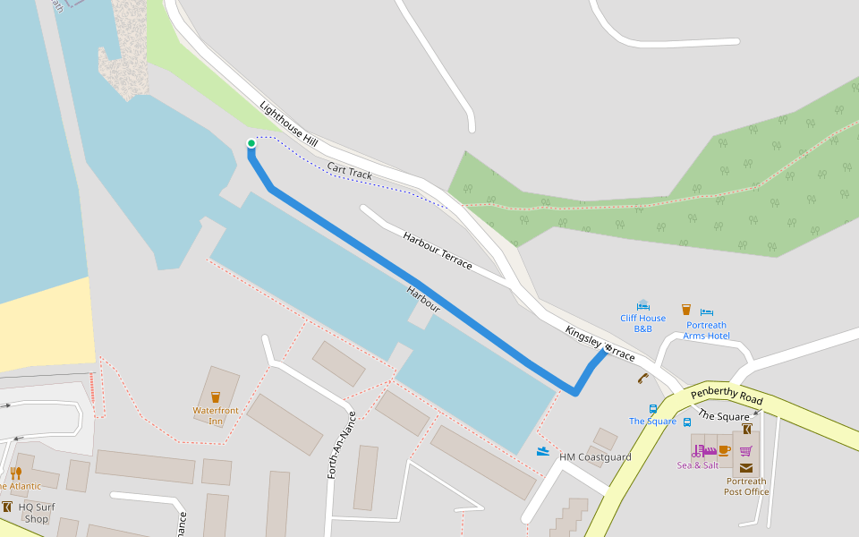 Harbour walking route map in Portreath