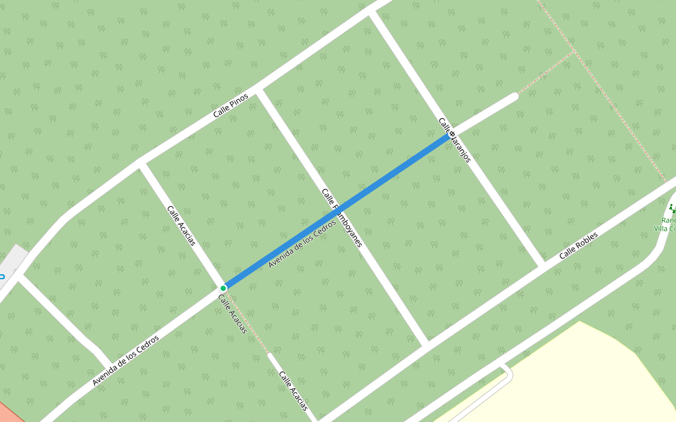 Avenida de los Cedros walking route map in Dos Ríos