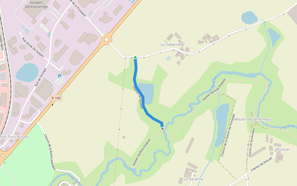 Chemin de Gyrôme walking route map in Chemillé-en-Anjou