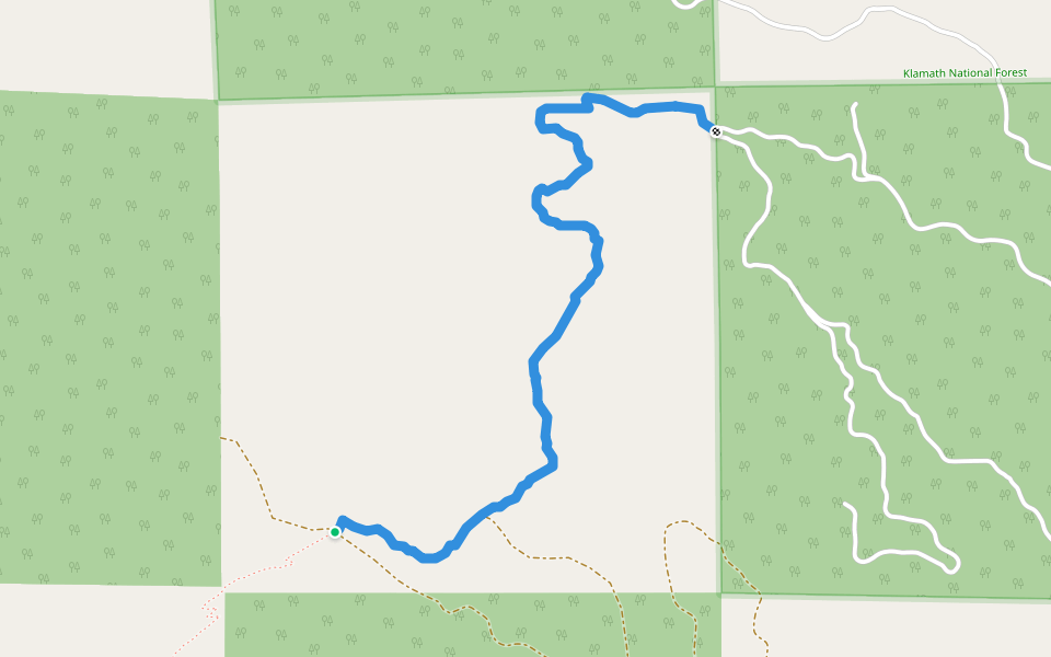 Lower Goosenest Trail walking route map in Montague