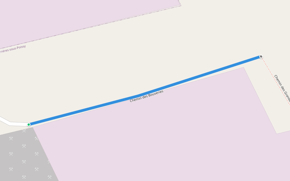 Chemin des Bouveries walking route map in Triel-sur-Seine