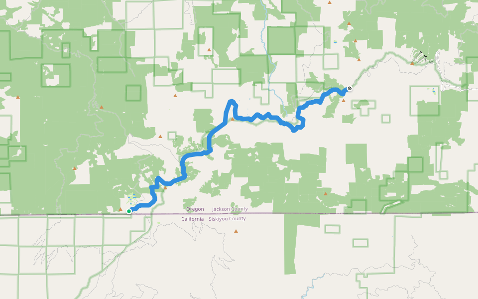 Pacific Crest National Scenic Trail #2000 walking route map in Jacksonville