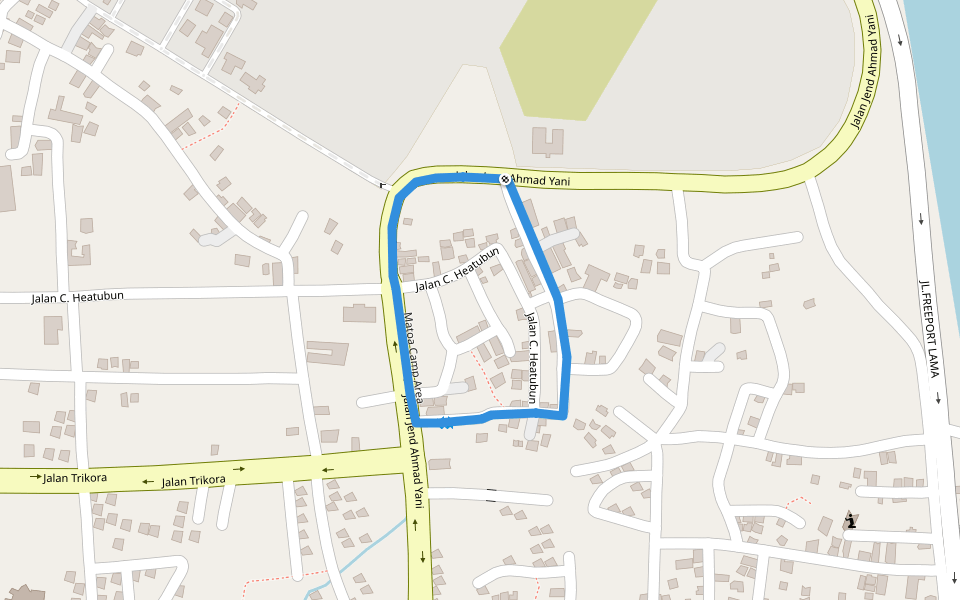 Matoa Camp Area walking route map in Jayapura