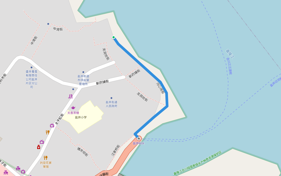 河心场街 walking route map in Chongqing