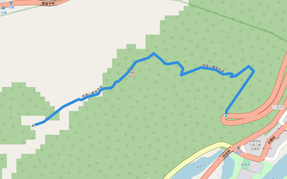 杨家山健身步道 walking route map in Chongqing