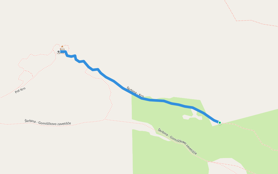Škrbina - Krn walking route map in Krn