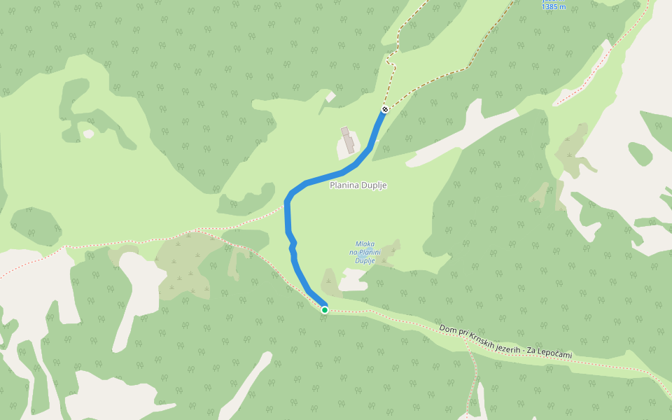 Bogatinsko sedlo - Dom pri Krnskih jezerih walking route map in Krn