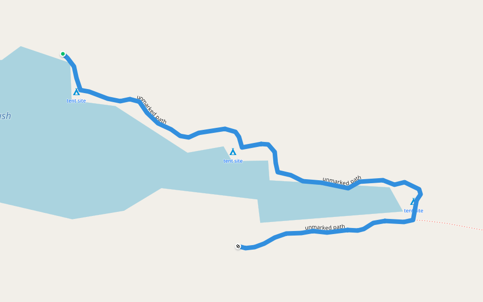 unmarked path walking route map in Caroga Lake