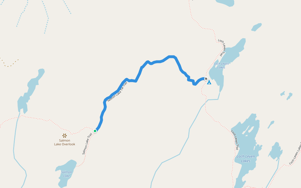 Salmon Lake Tie Trail walking route map in Big Bend