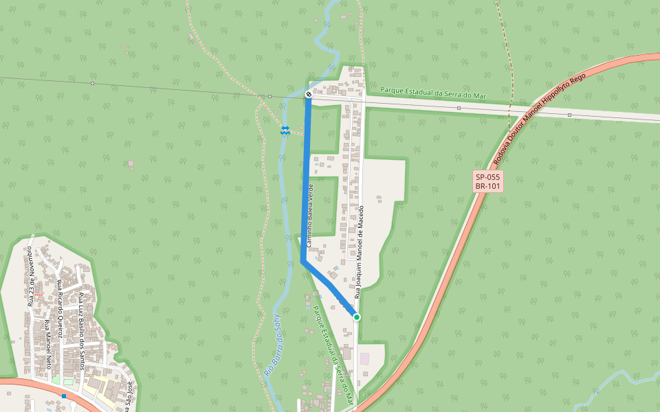 Caminho Maleia Verde walking route map in São Sebastião