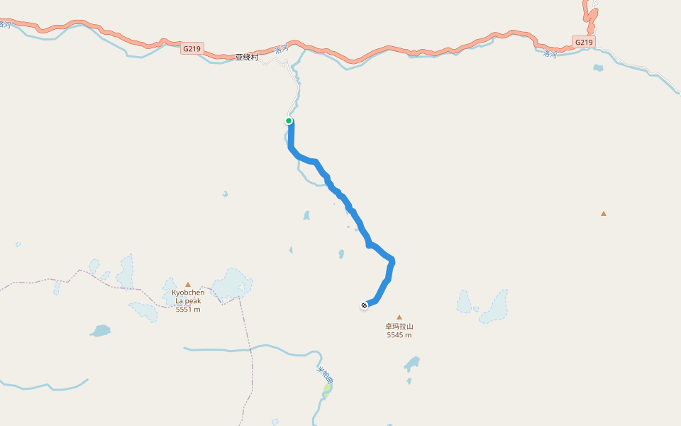 扎日转山路线 walking route map in Shan Nan Shi