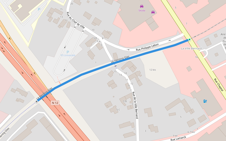 Le Henting Glas walking route map in Saint-Brieuc