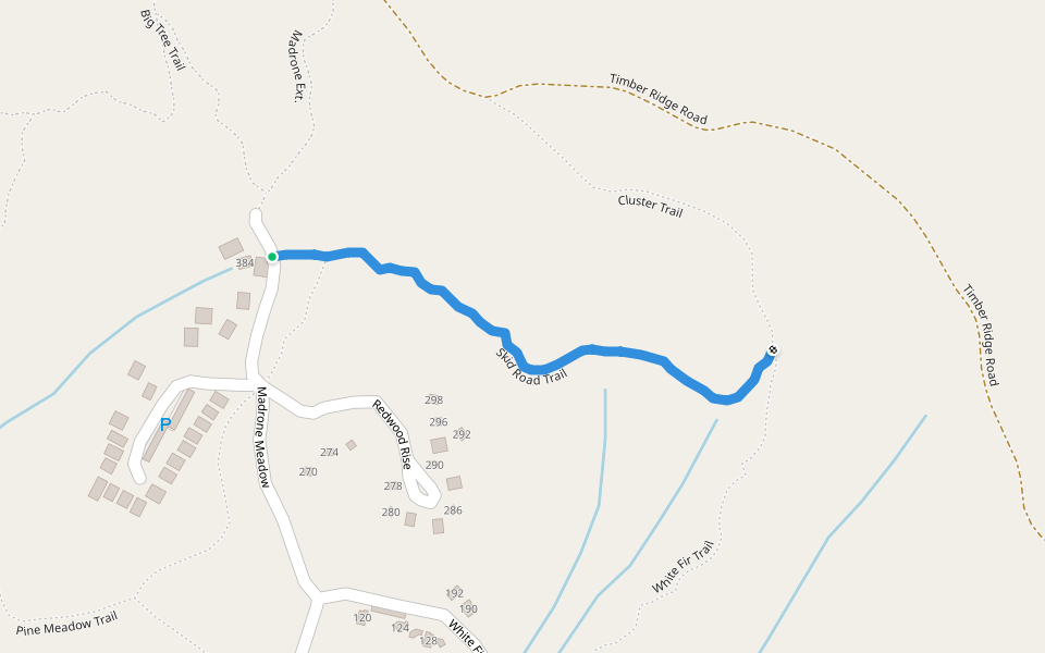 Skid Road Trail walking route map in Sea Ranch