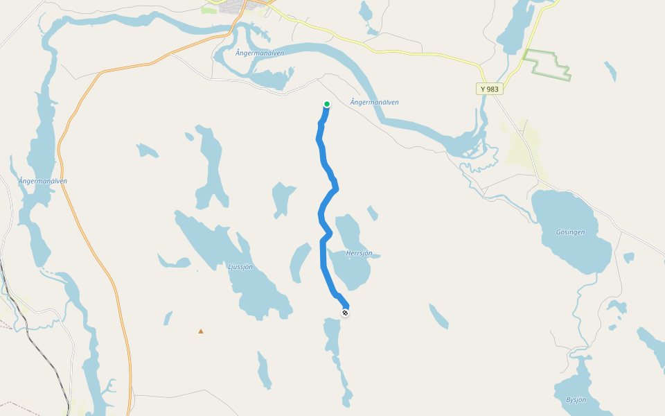 Ådalsleden walking route map in Mo