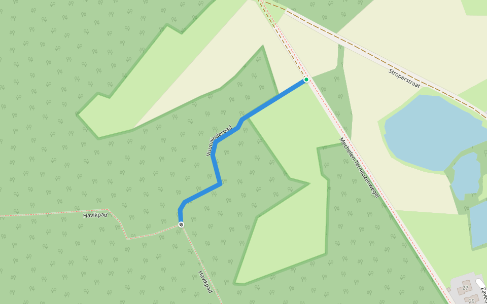 Vuurvlinderpad walking route map in Sint-Gillis-Waas
