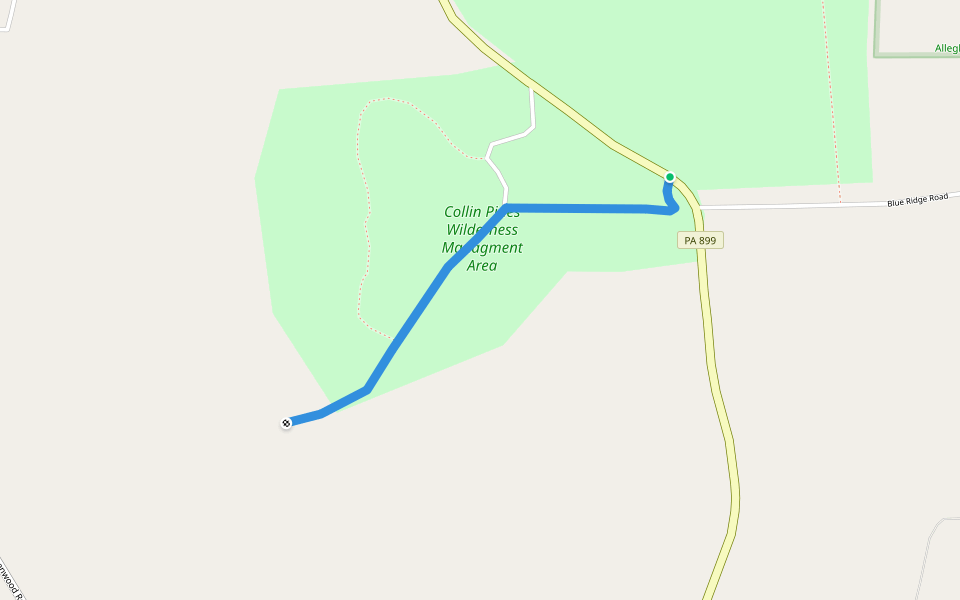 Maple Creek Trail walking route map in Marienville
