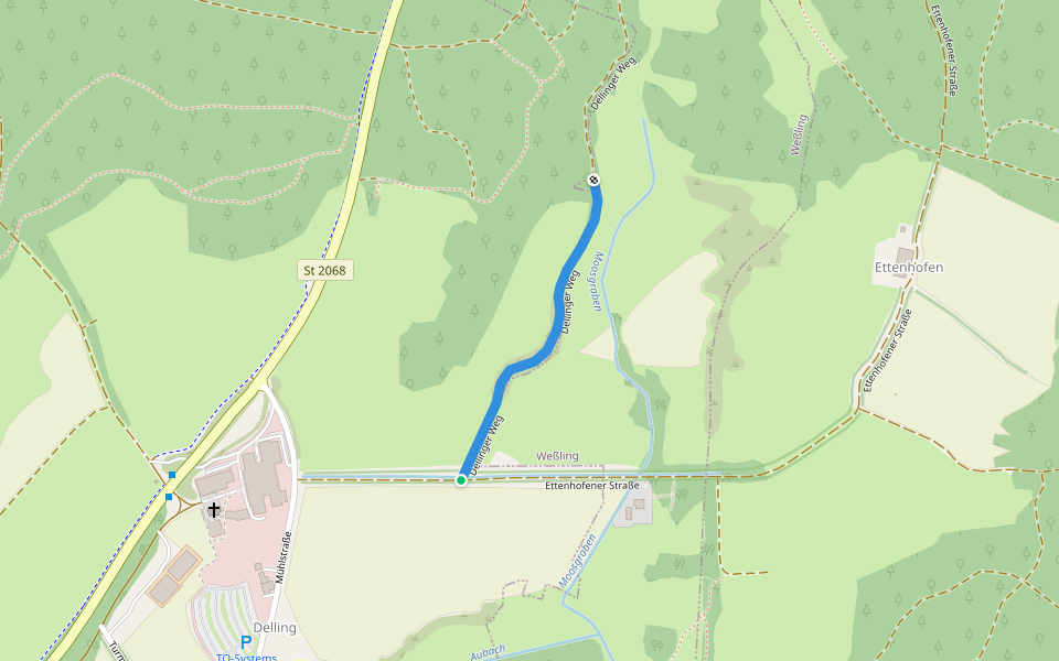 Dellinger Weg walking route map in Seefeld