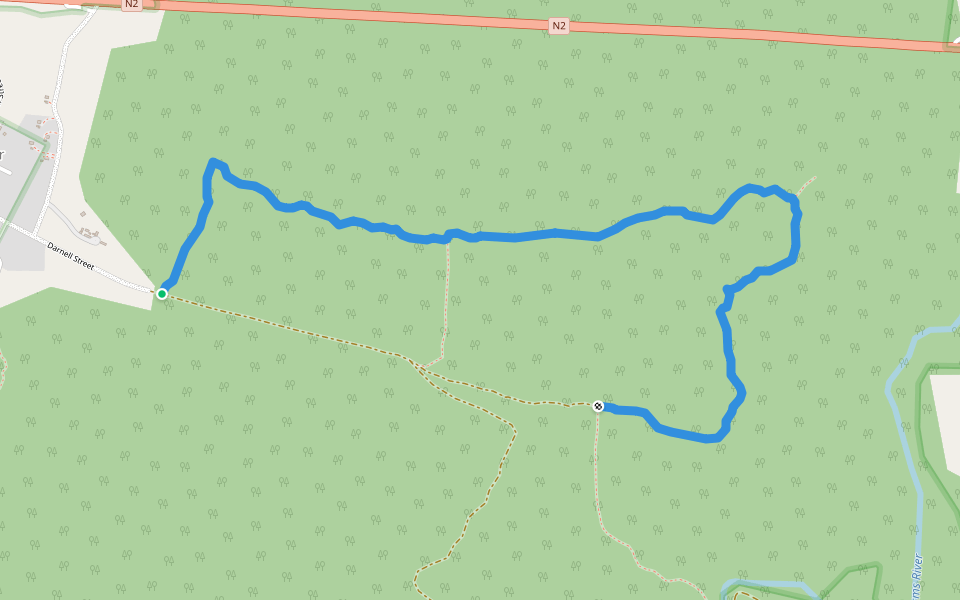Platbos Red Trail walking route map in Stormsrivier