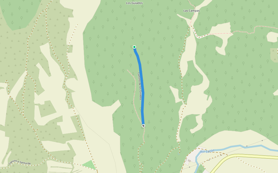 Camino de los Guiados walking route map in Medina de Pomar