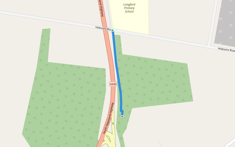 twisted pines MTB trail walking route map in Longford