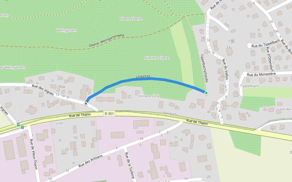Littepfad walking route map in Steinbach