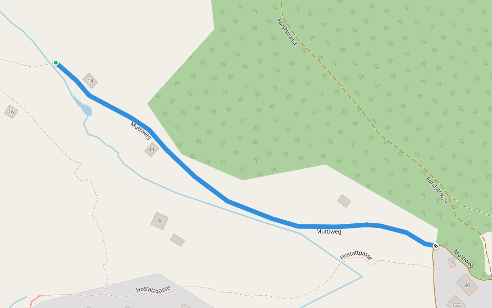 Muttiweg walking route map in Bellwald