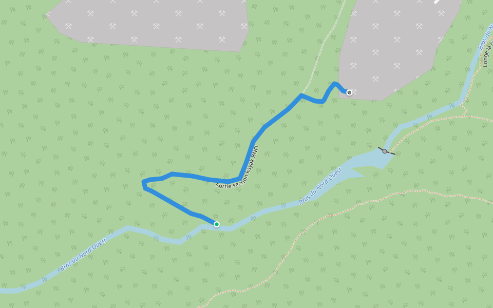 Sortie section kayak BNO walking route map in Baie-Saint-Paul